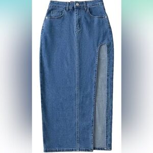 Denim skirt for women high slit